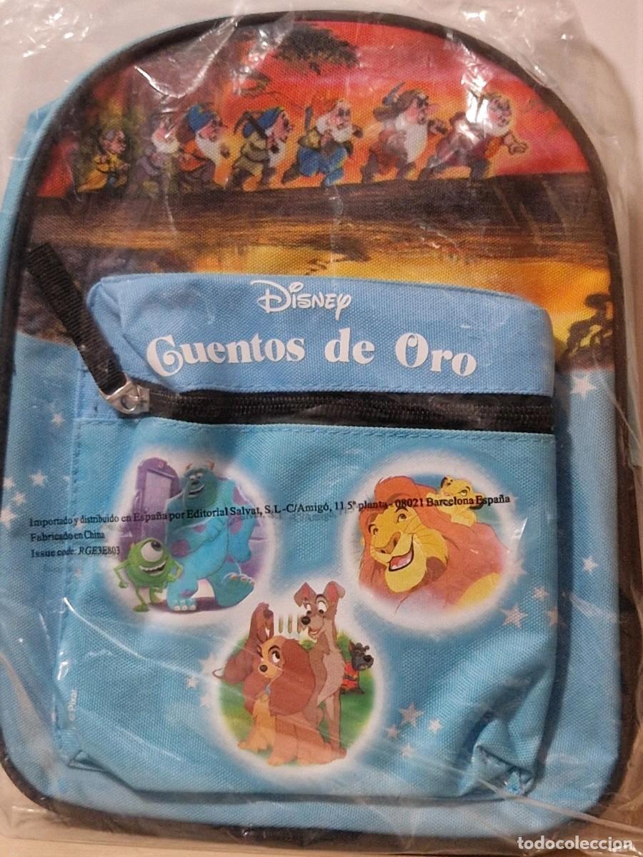 Juguetes antiguos y Juegos de colecci&oacute;n: Mochila &rdquo;Cuentos de Oro&rdquo; Disney (Monster S.A/Rey le&oacute;n/La dama y el vagabundo)