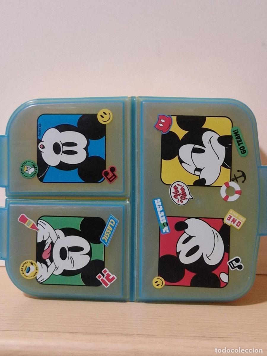 Juguetes antiguos y juegos de colecci&oacute;n: Fiambrera infantil m&uacute;ltiple con 3 compartimentos de Mickey Mouse