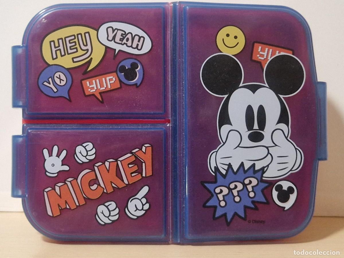 Juguetes antiguos y juegos de colecci&oacute;n: Fiambrera infantil m&uacute;ltiple con 3 compartimentos de Mickey Mouse