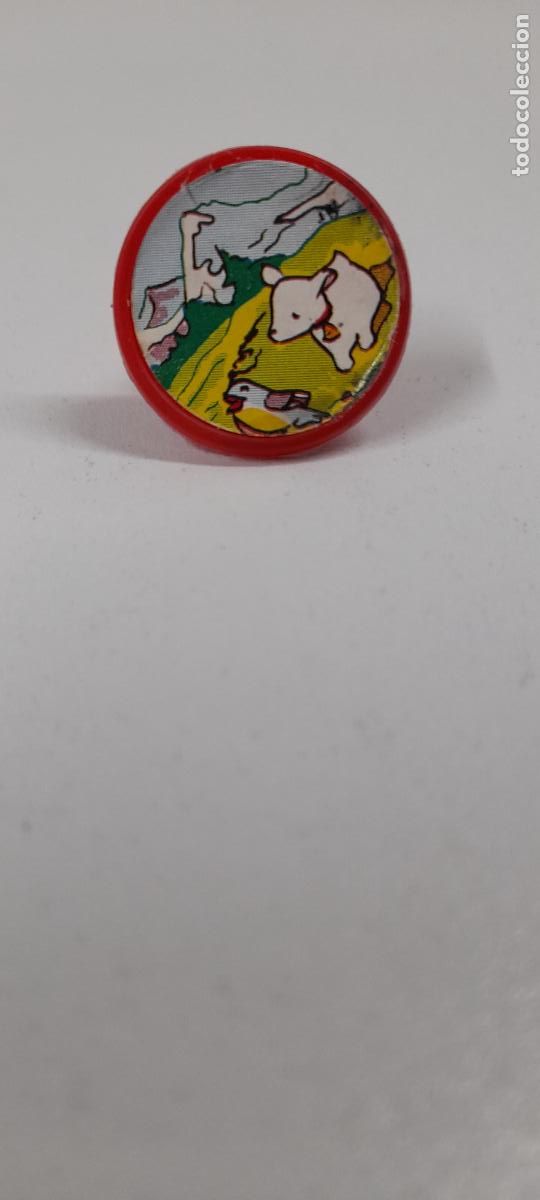 Juguetes antiguos y Juegos de colecci&oacute;n: ANILLO DE COPITO DE NIEVE CON PICHI - HEIDI , REALIZADO EN PLASTICO Y PAPEL . ORIGINAL A&Ntilde;OS 70