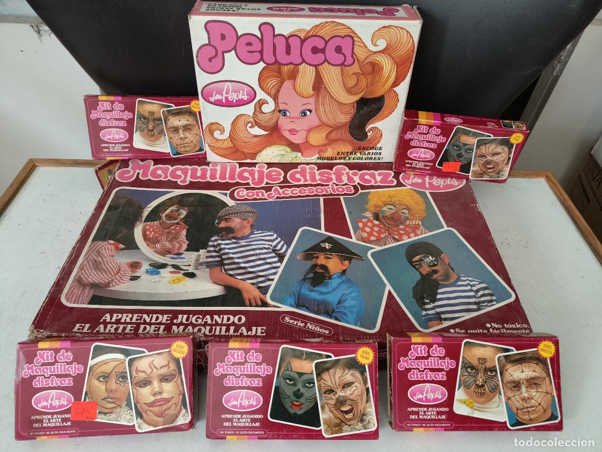 Brinquedos antigos e Jogos de cole&ccedil;&atilde;o: Lote articulos sin uso Maquillaje disfraz con accesorios peluca a&ntilde;os 70 Se&ntilde;orita Srta Pepis carnaval
