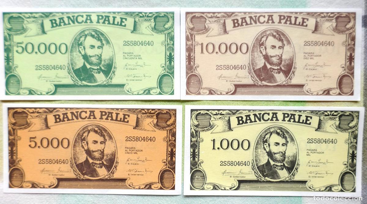 Juguetes antiguos y Juegos de colecci&oacute;n: 4 BILLETES JUEGO EL PAL&Eacute; *CEFA* DEL A&Ntilde;O 1995. BANCA PAL&Eacute;