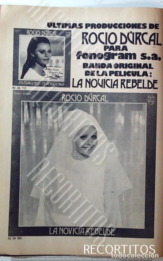 Juguetes antiguos y Juegos de colecci&oacute;n: ROCIO DURCAL LA NOVICIA REBELDE ANUNCIO PUBLICIDAD