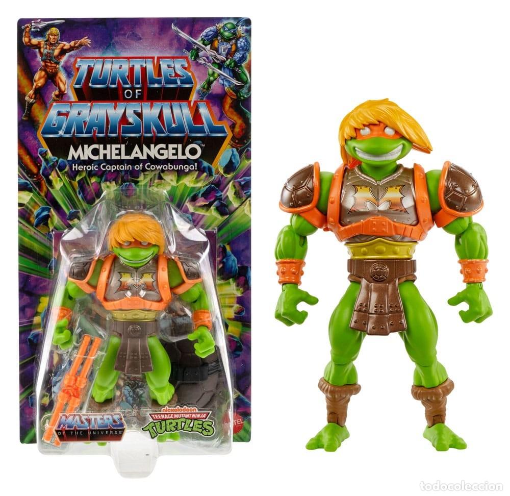 Juguetes antiguos y Juegos de colecci&oacute;n: MOTU x TMNT: Turtles of Grayskull Figura Michelangelo 14 cm