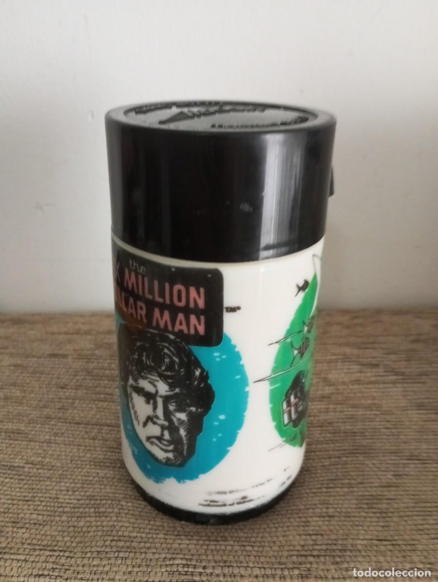 Juguetes antiguos y juegos de colecci&oacute;n: Termo vintage el hombre del mill&oacute;n de d&oacute;lares a&ntilde;os 70