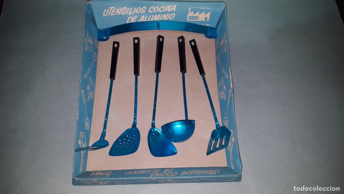Brinquedos antigos e Jogos de cole&ccedil;&atilde;o: UTENSILIOS DE COCINA DE ALUMINIO - JUEGO DE COCINA EN METAL O ALUMINIO AZUL