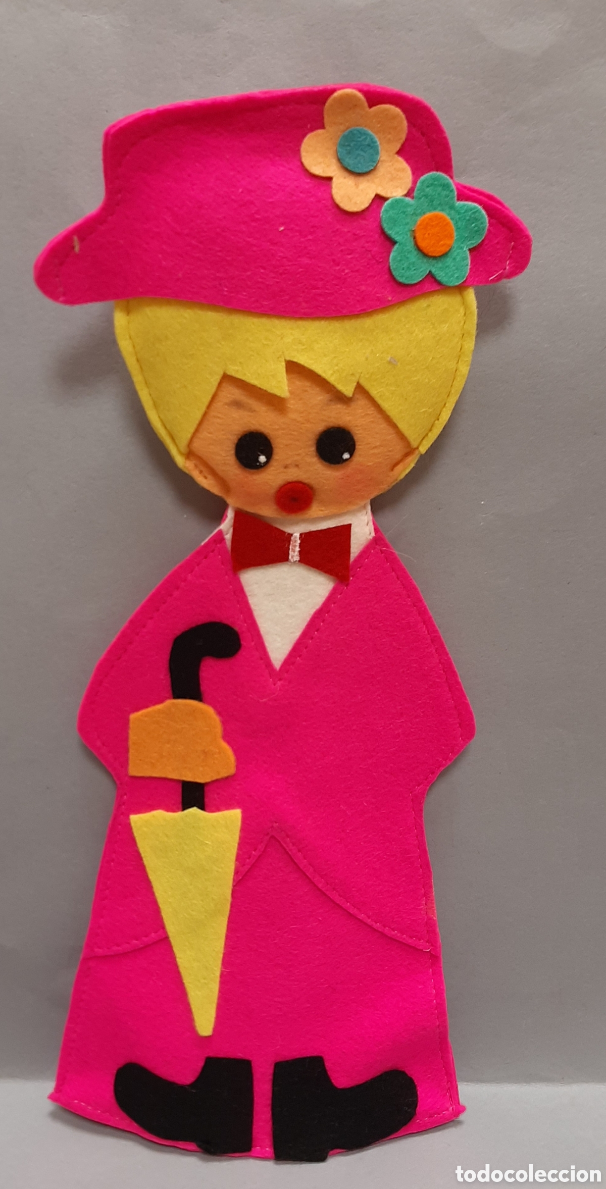 Giocattoli antichi e Giochi di collezione: Bolsa para guardar fieltro Mary Poppins rosa fabricado por Belmonte a&ntilde;os 70 nueva