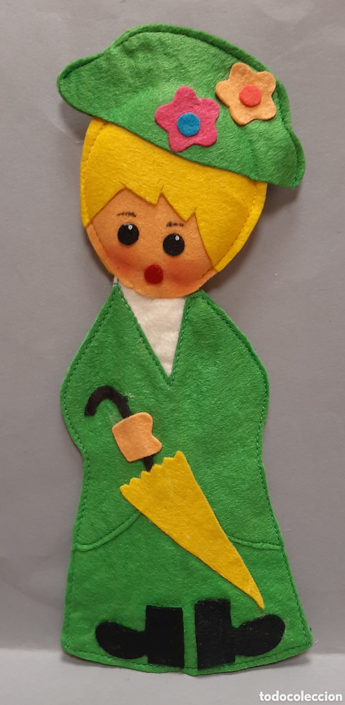 Juguetes antiguos y juegos de colecci&oacute;n: Bolsa para guardar fieltro Mary Poppins azul fabricado por Belmonte a&ntilde;os 70 nueva