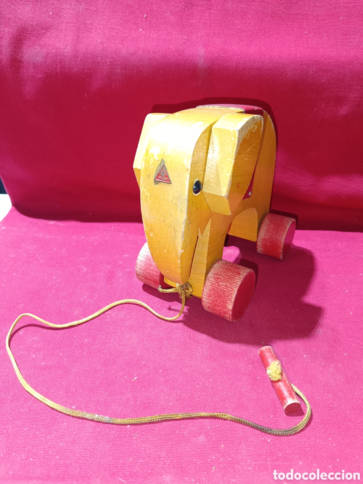 Juguetes antiguos y Juegos de colecci&oacute;n: Juguete Elefante de madera de arrastre de la conocida marca alemana Haba a&ntilde;os 60/70