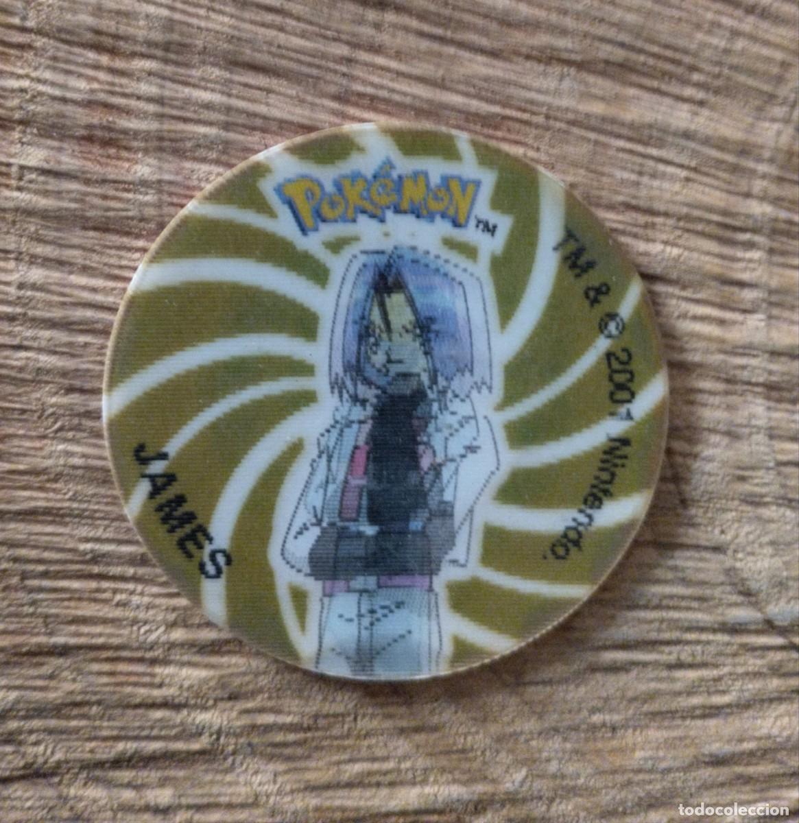 Juguetes antiguos y juegos de colecci&oacute;n: Tazo N&deg; 70 de James, Team Rocket de Pok&eacute;mon. Powerplay Flippo. 2001, Nintendo