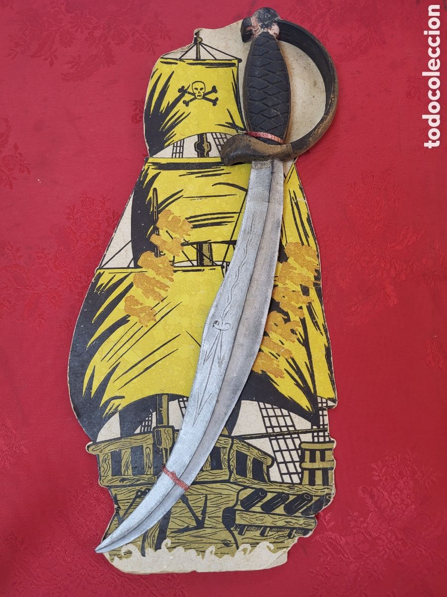 Brinquedos antigos e Jogos de cole&ccedil;&atilde;o: ANTIGUO SABLE PIRATA DE GOMA . JUGUETE . CON SU CARTON ORIGINAL