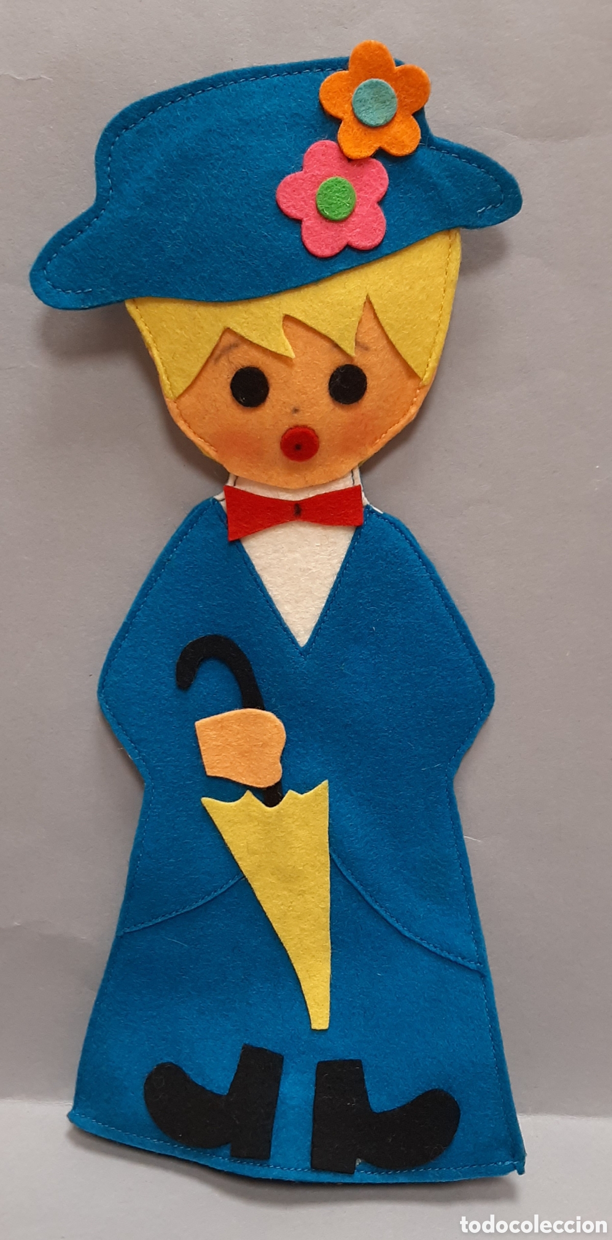 Juguetes antiguos y Juegos de colecci&oacute;n: Bolsa para guardar fieltro Mary Poppins azul fabricado por Belmonte a&ntilde;os 70 nueva