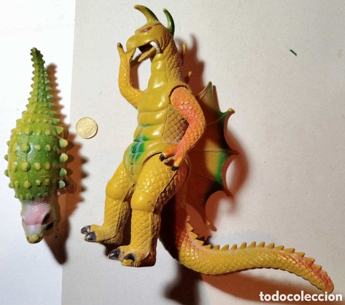 Juguetes antiguos y juegos de colecci&oacute;n: 2 figuras dinosaurios retro