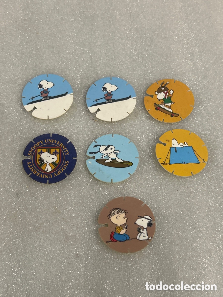Juguetes antiguos y Juegos de colecci&oacute;n: LOTE DE 7 TAZOS DIFERENTES DE SNOOPY GREFUSA *VER FOTOS*