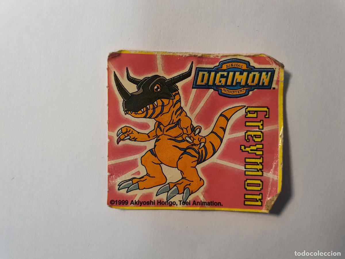 Juguetes antiguos y Juegos de colecci&oacute;n: CROMO GRANDE CHICLE DIGIMON GREYMON -- A&Ntilde;O 1999 --