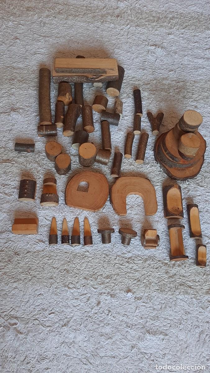 Juguetes antiguos y Juegos de colecci&oacute;n: Eco Blocks -- Piezas de madera noble -- mas de 40 unidades -- Con su bolsa original -- Magic WooD