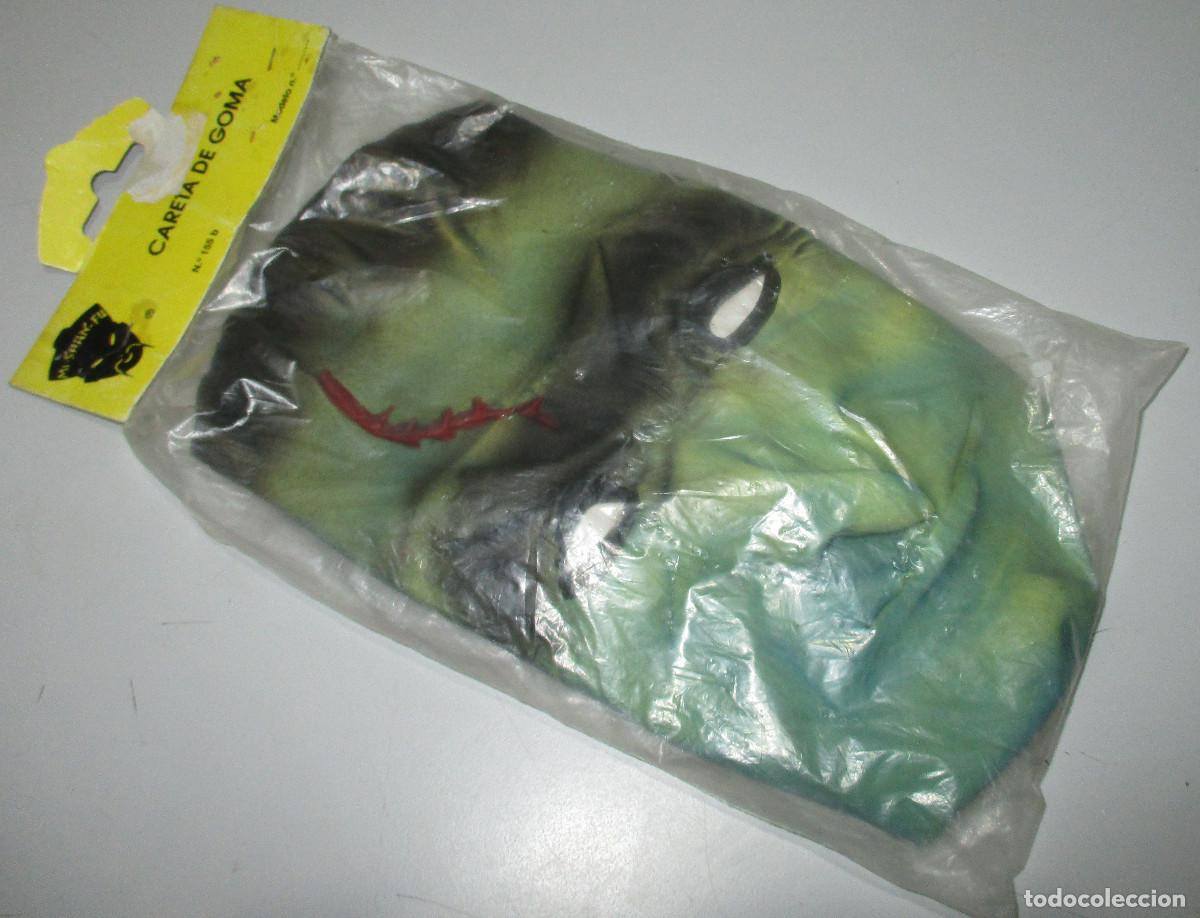 Juguetes antiguos y Juegos de colecci&oacute;n: Antigua careta de goma FRANKENSTEIN, MONSTRUO UNIVERSAL TERROR, m&aacute;scara, MI-SHAN-FU, made in Spain