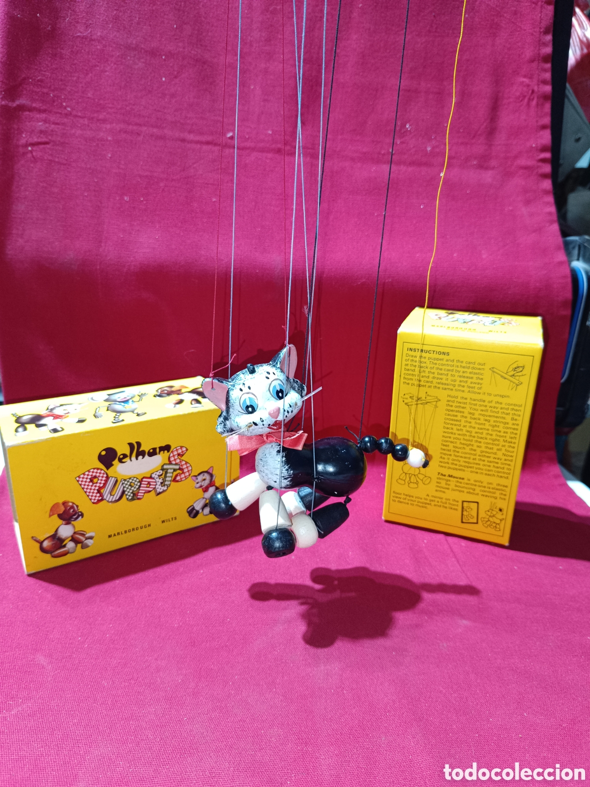 Juguetes antiguos y Juegos de colecci&oacute;n: Dificil Antigua marioneta Gato Pinocho Pinochio 's cat PUPPETS PELHAM Made in England