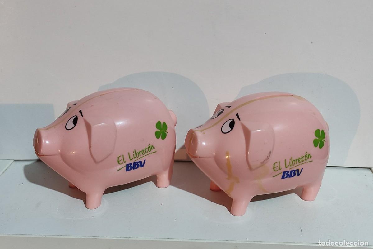 Juguetes antiguos y Juegos de colecci&oacute;n: HUCHAS - CERDITOS BBVA - EL LIBRETON - 2 UNIDADES.