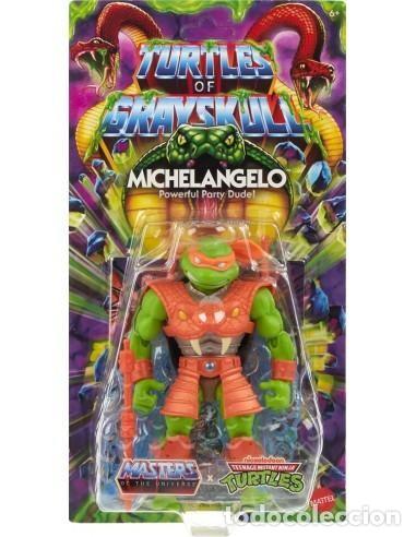Juguetes antiguos y Juegos de colecci&oacute;n: MOTU x TMNT: Turtles of Grayskull Figura Michelangelo 14 cm
