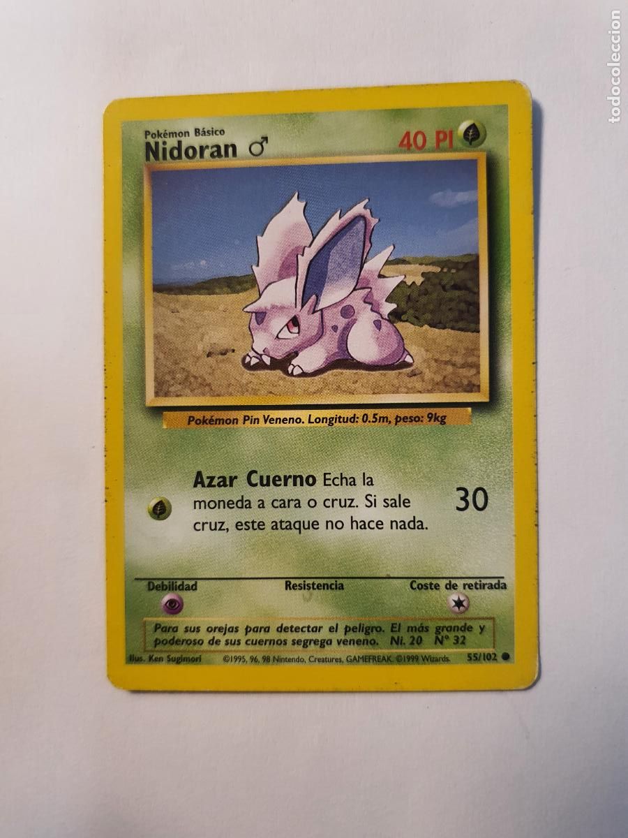 Juguetes antiguos y Juegos de colecci&oacute;n: CARTA POKEMON - BASE SET - A&Ntilde;O 1995 96 98 - COMUN - ESPA&Ntilde;A -- NIDORAN