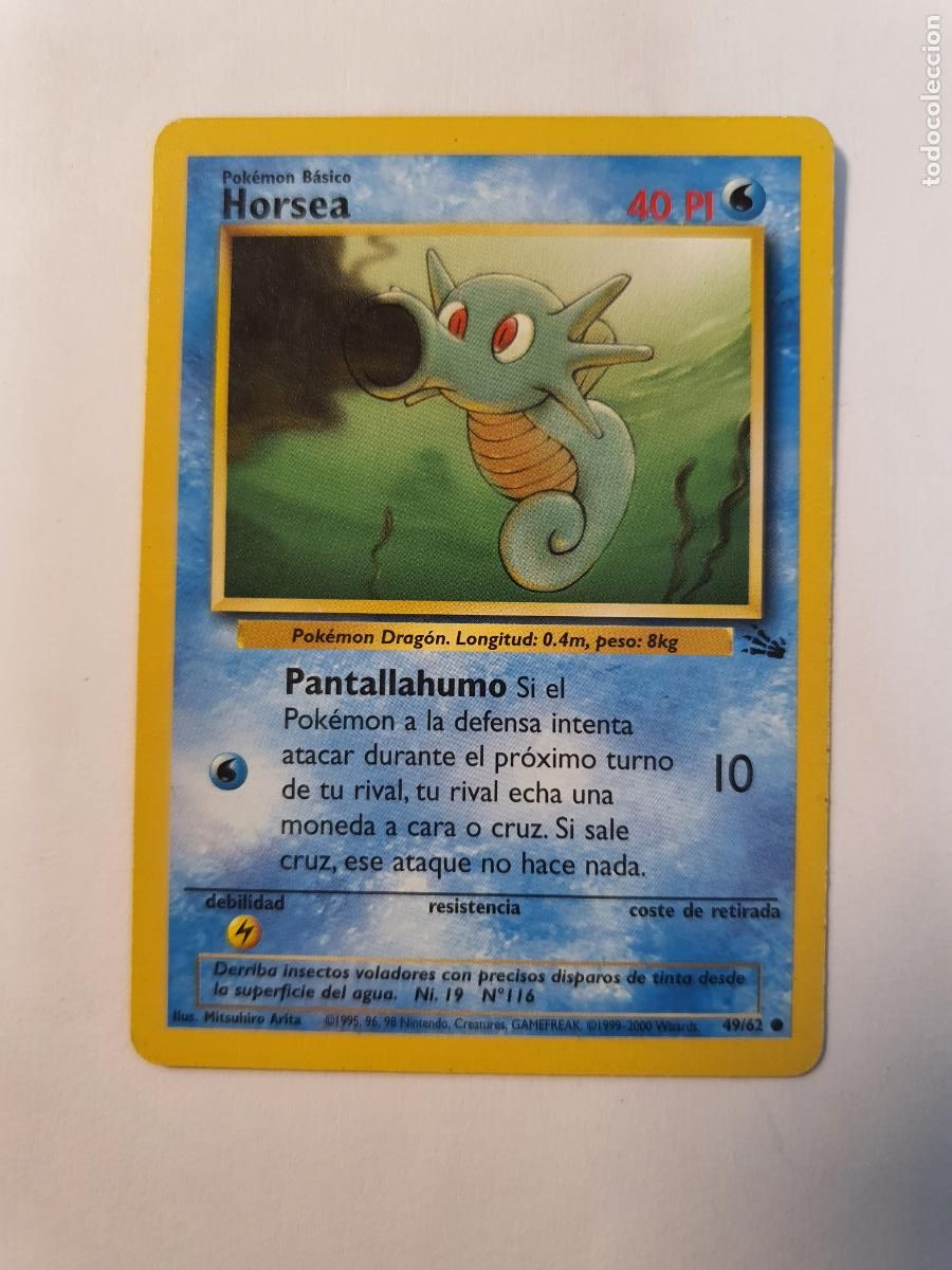 Juguetes antiguos y Juegos de colecci&oacute;n: CARTA POKEMON - FOSSIL - A&Ntilde;O 1995 96 98 - COMUN - ESPA&Ntilde;A -- HORSEA