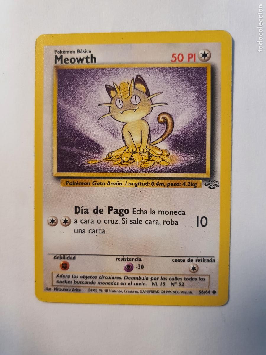 Juguetes antiguos y Juegos de colecci&oacute;n: CARTA POKEMON - JUNGLE - A&Ntilde;O 1995 96 98 - COMUN - ESPA&Ntilde;A -- MEOWTH