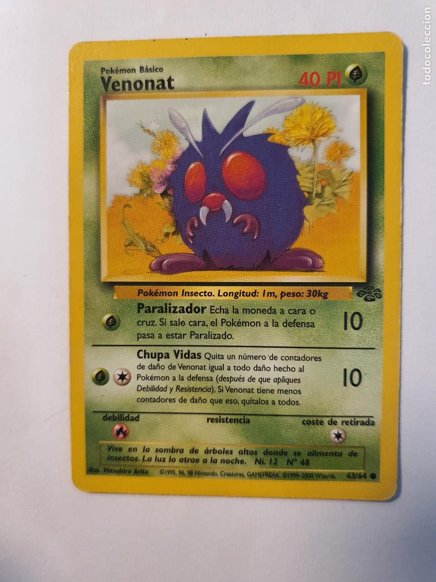 Juguetes antiguos y Juegos de colecci&oacute;n: CARTA POKEMON - JUNGLE - A&Ntilde;O 1995 96 98 - COMUN - ESPA&Ntilde;A -- VENONAT