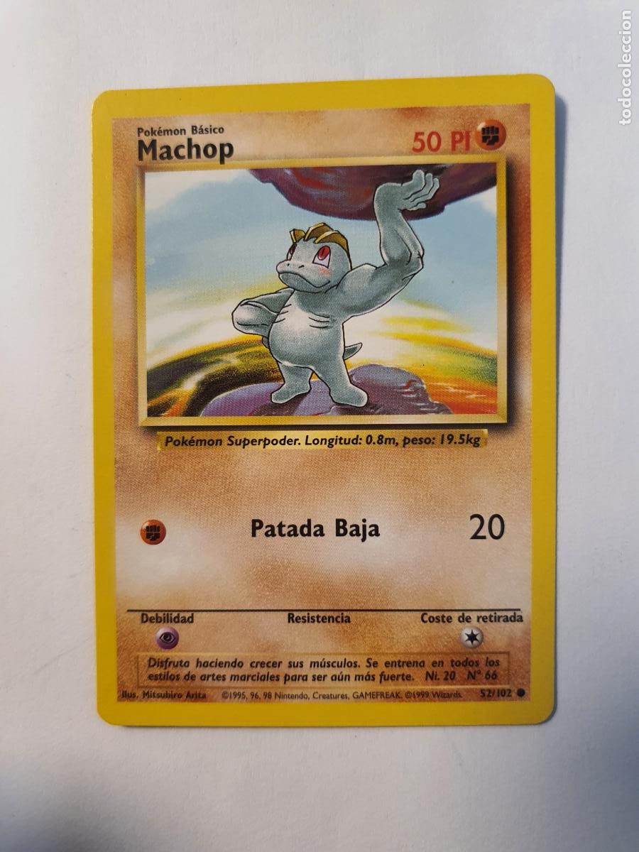 Juguetes antiguos y Juegos de colecci&oacute;n: CARTA POKEMON - BASE SET - A&Ntilde;O 1995 96 98 - COMUN - ESPA&Ntilde;A -- MACHOP