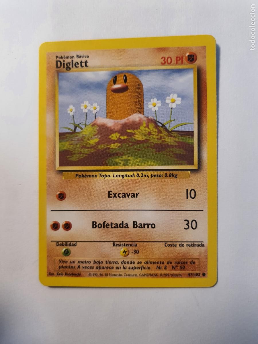 Juguetes antiguos y Juegos de colecci&oacute;n: CARTA POKEMON - BASE SET - A&Ntilde;O 1995 96 98 - COMUN - ESPA&Ntilde;A -- DIGLETT