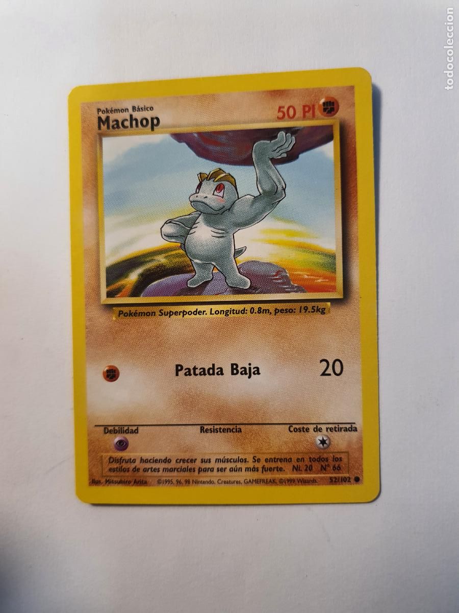 Juguetes antiguos y Juegos de colecci&oacute;n: CARTA POKEMON - BASE SET - A&Ntilde;O 1995 96 98 - COMUN - ESPA&Ntilde;A -- MACHOP