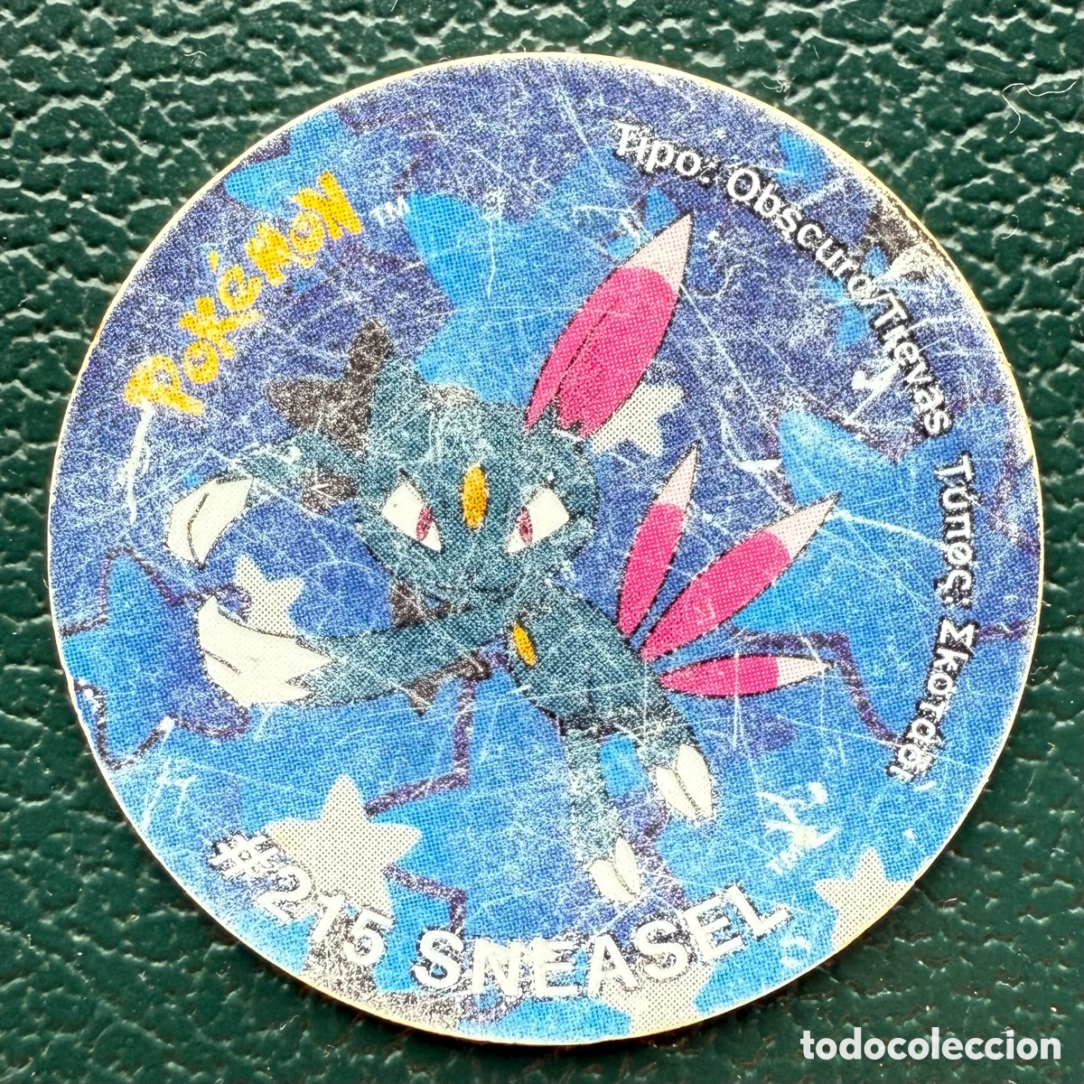 Juguetes antiguos y juegos de colecci&oacute;n: TAZO N&ordm; 29 SNEASEL SIN PEGATINA #215 COLECCI&Oacute;N 2001 STICKER TAZOS POKEMON MATUTANO