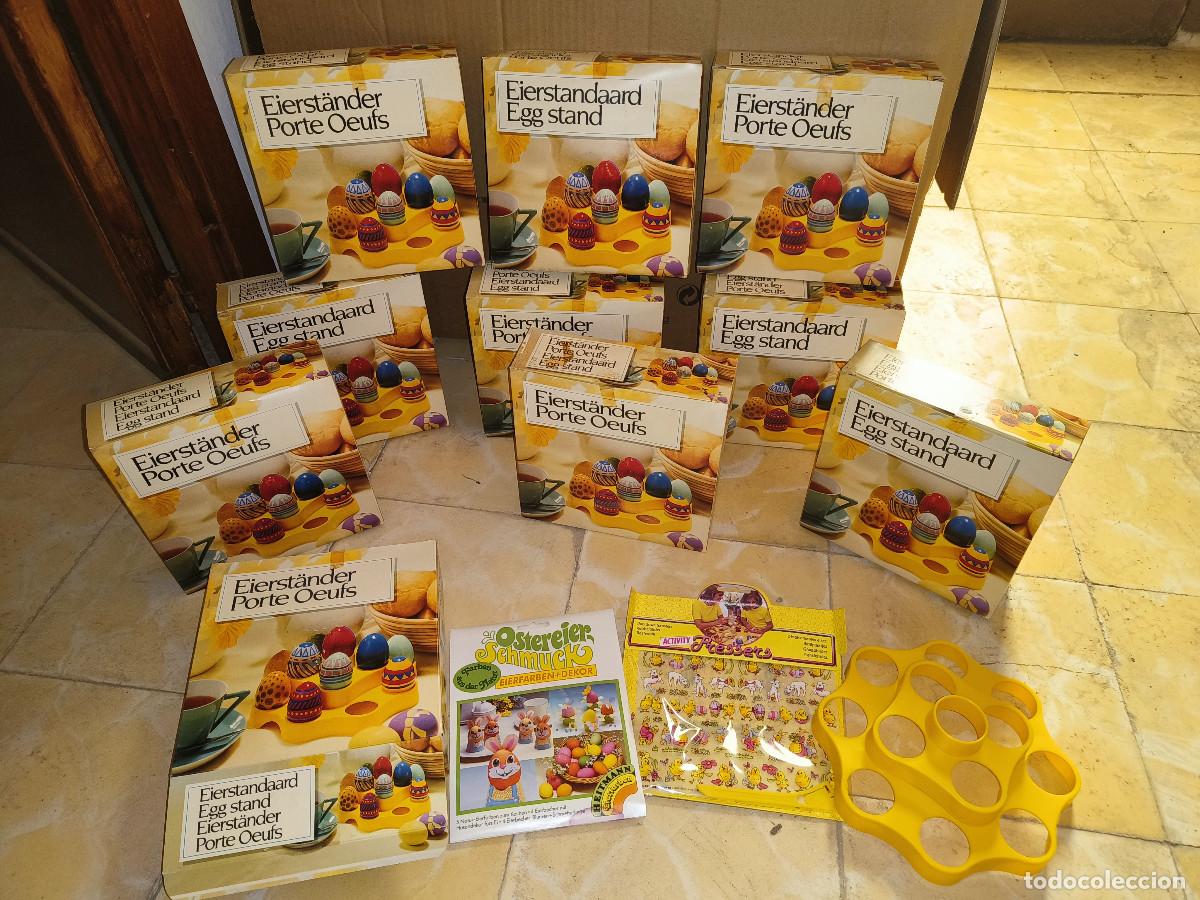 Juguetes antiguos y Juegos de colecci&oacute;n: 10 Set cajas Decoracion huevos de pascua Vintage Eierstandaard Egg Stand