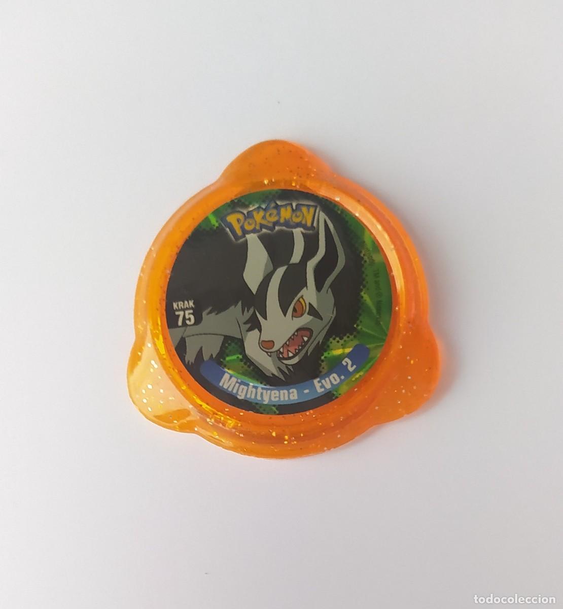 Juguetes antiguos y Juegos de colecci&oacute;n: POK&Eacute;MON NINTENDO KRAK N&deg;75 MIGHTYENA EVOLUCI&Oacute;N 2 PANINI 2005 KRAKS