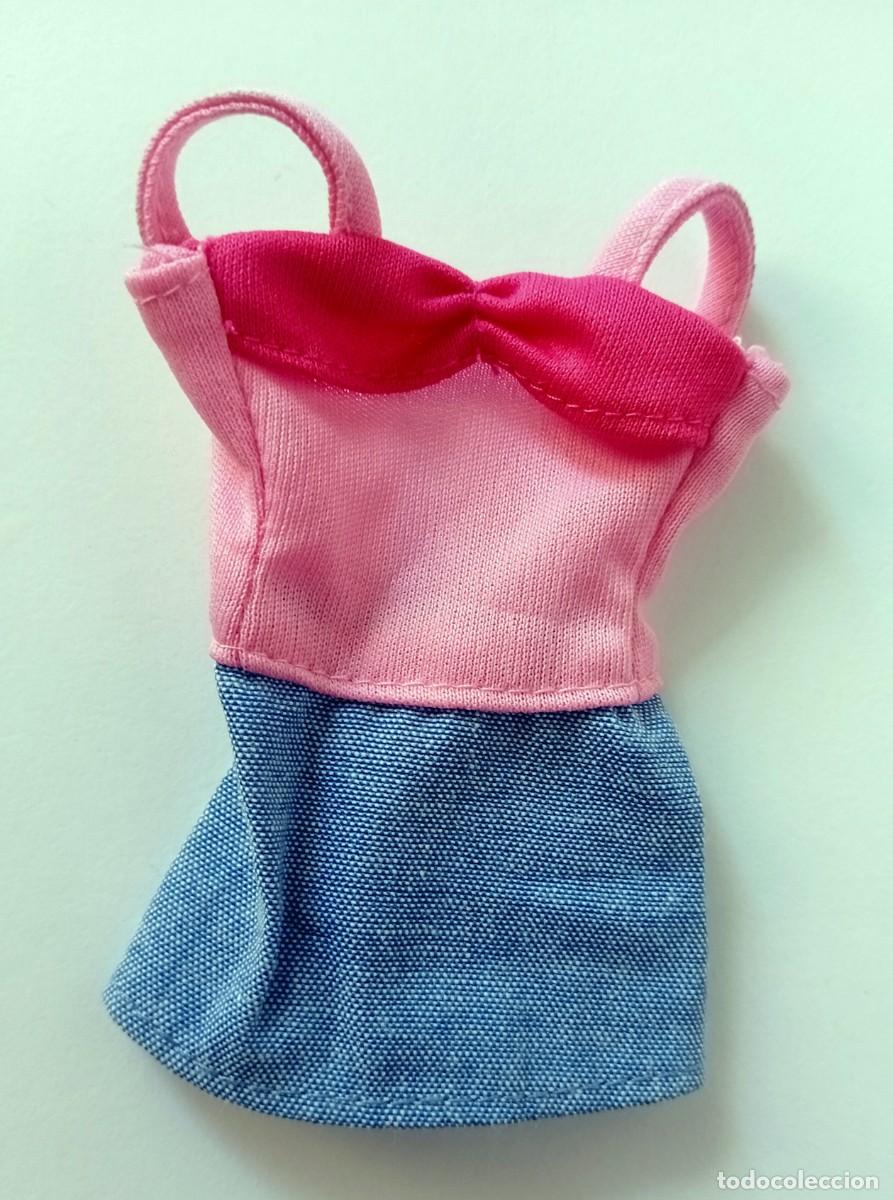 Brinquedos antigos e Jogos de cole&ccedil;&atilde;o: PRENDA PARA MU&Ntilde;ECA: VESTIDO ROSA Y VAQUERO