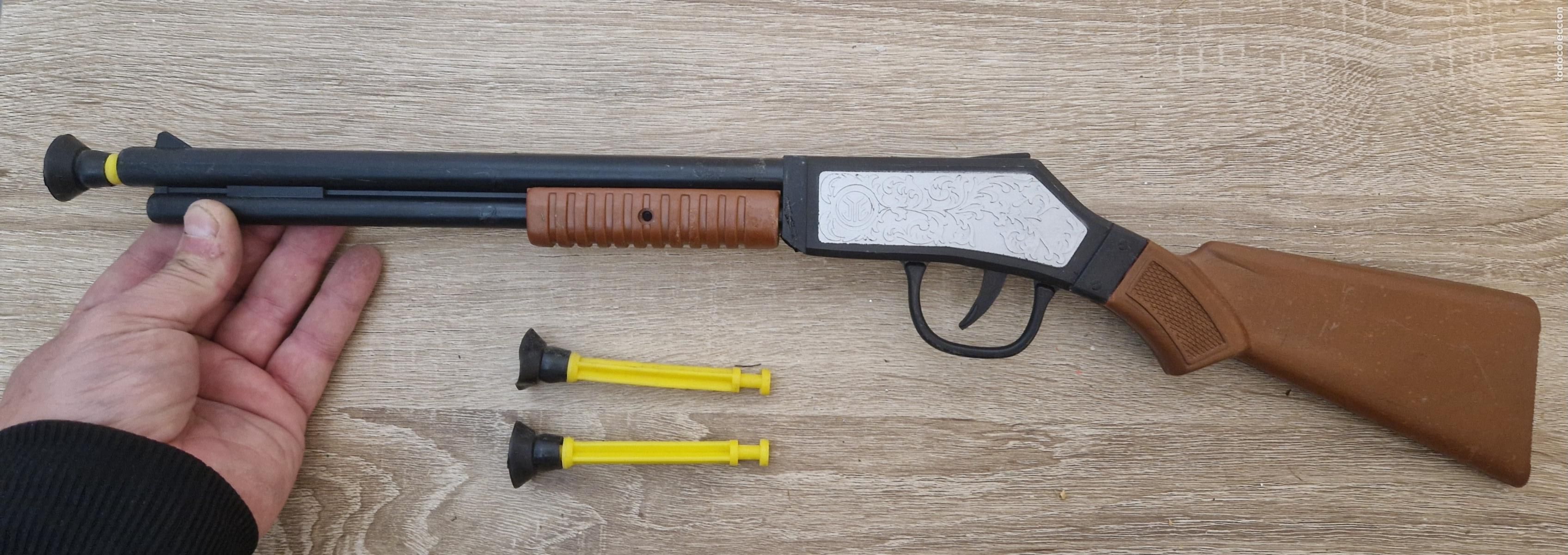 Juguetes antiguos y Juegos de colecci&oacute;n: antiguo juguete rifle escopeta fusil de ventosa juego jye jyesa funcionando 3 flecha vintage