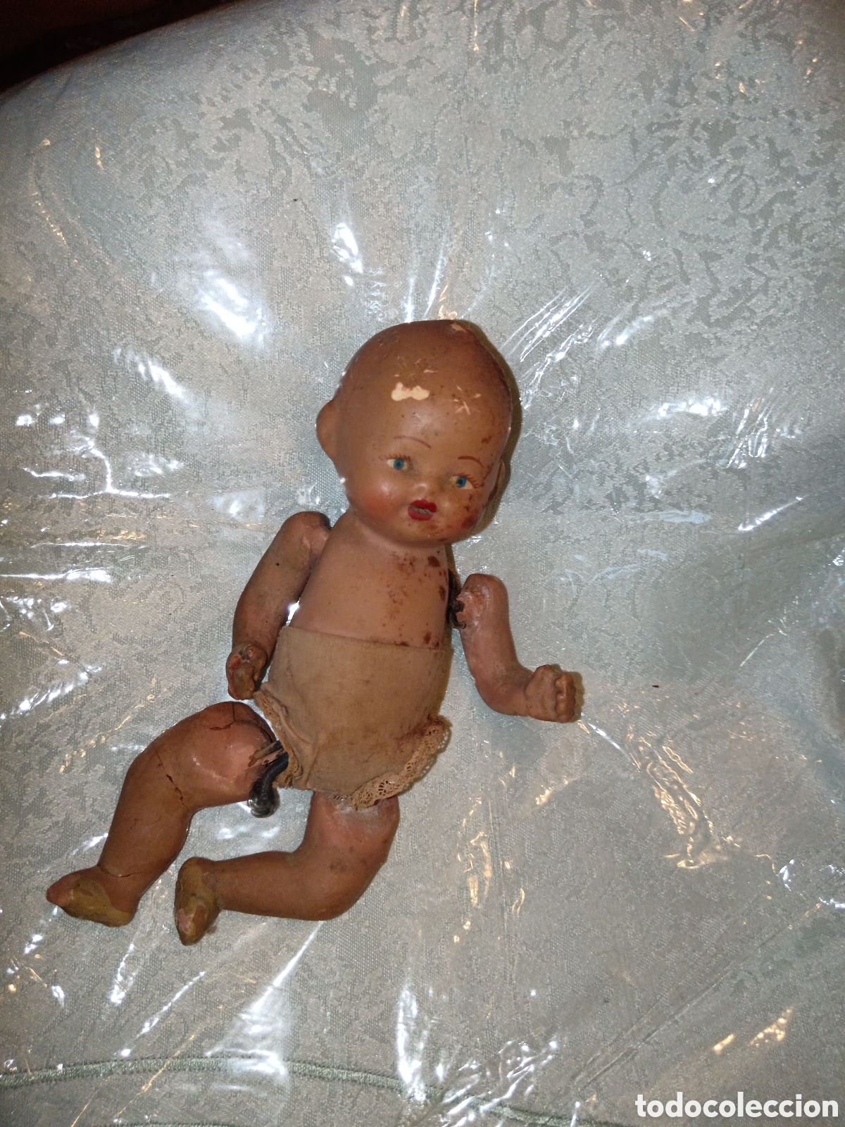 Antique Toys and Collectible Games: Mu&ntilde;eco antiguo de composici&oacute;n / cart&oacute;n piedra