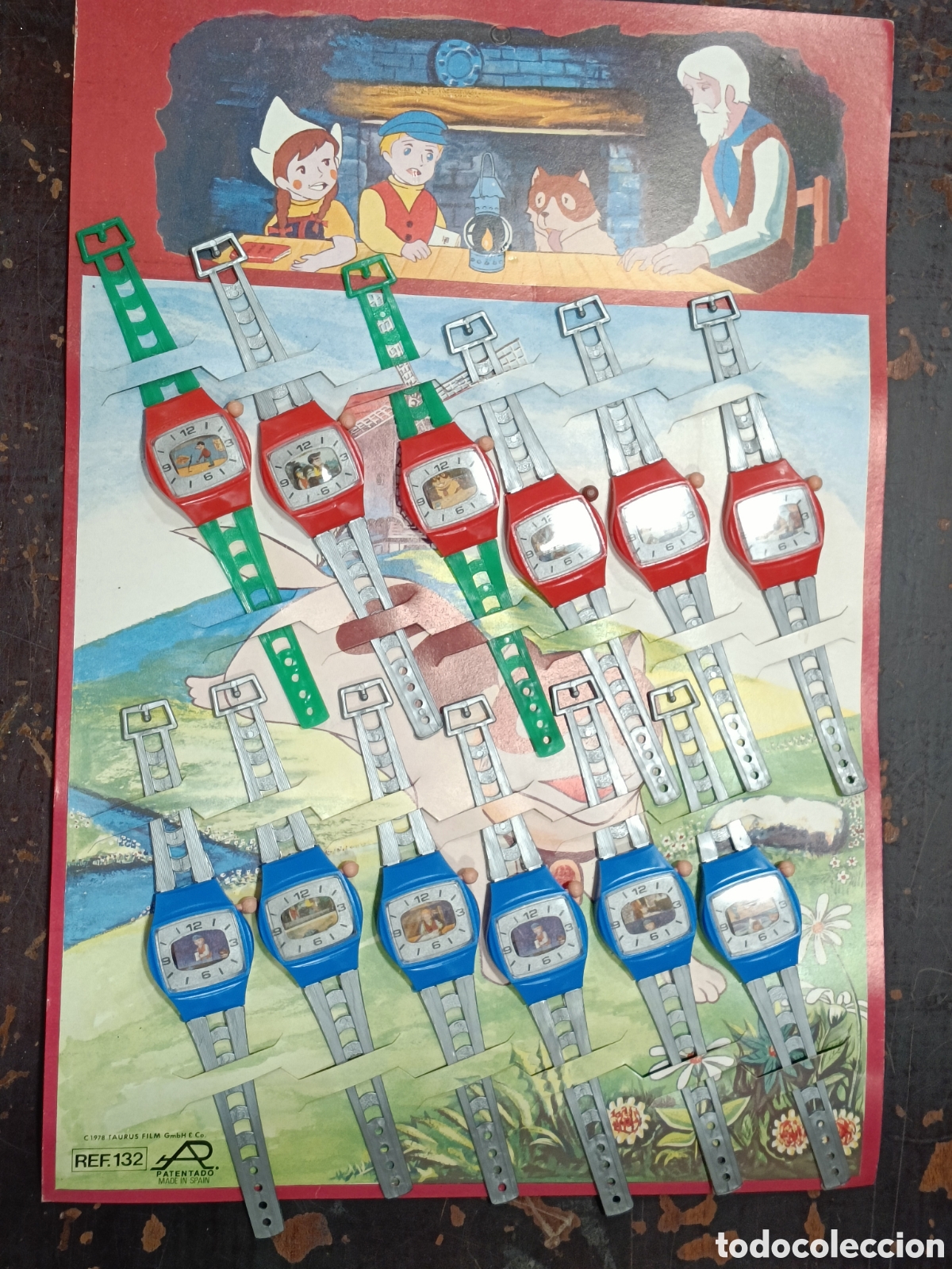 Jouets Anciens et Jeux de collection: Expositor relojes de pl&aacute;stico de juguete de la serie manga El perro de Flandes