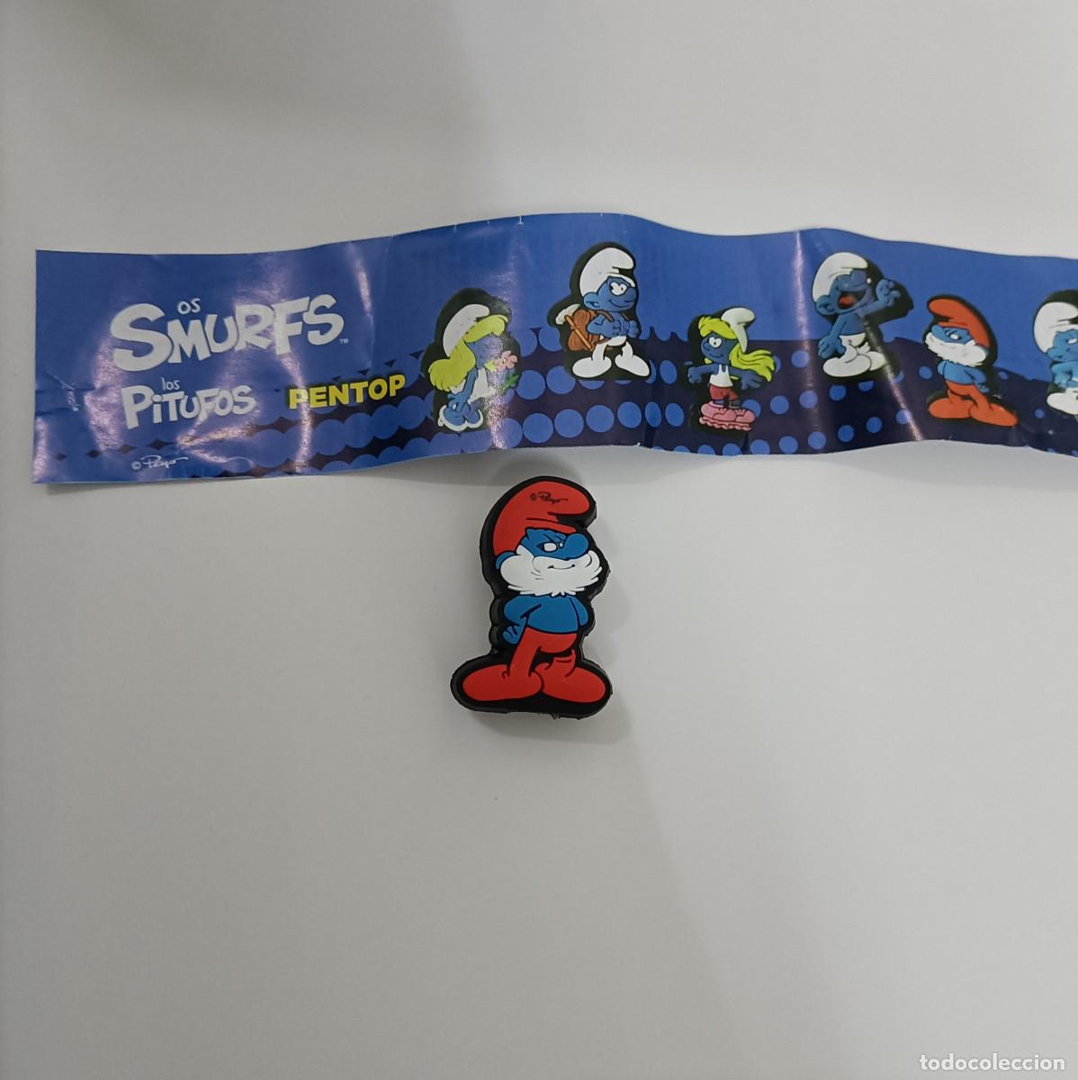 Juguetes antiguos y Juegos de colecci&oacute;n: figura 2d smurfs pitufos hacendado mercadona mu&ntilde;eco bpz papel d huevo sorpresa papa