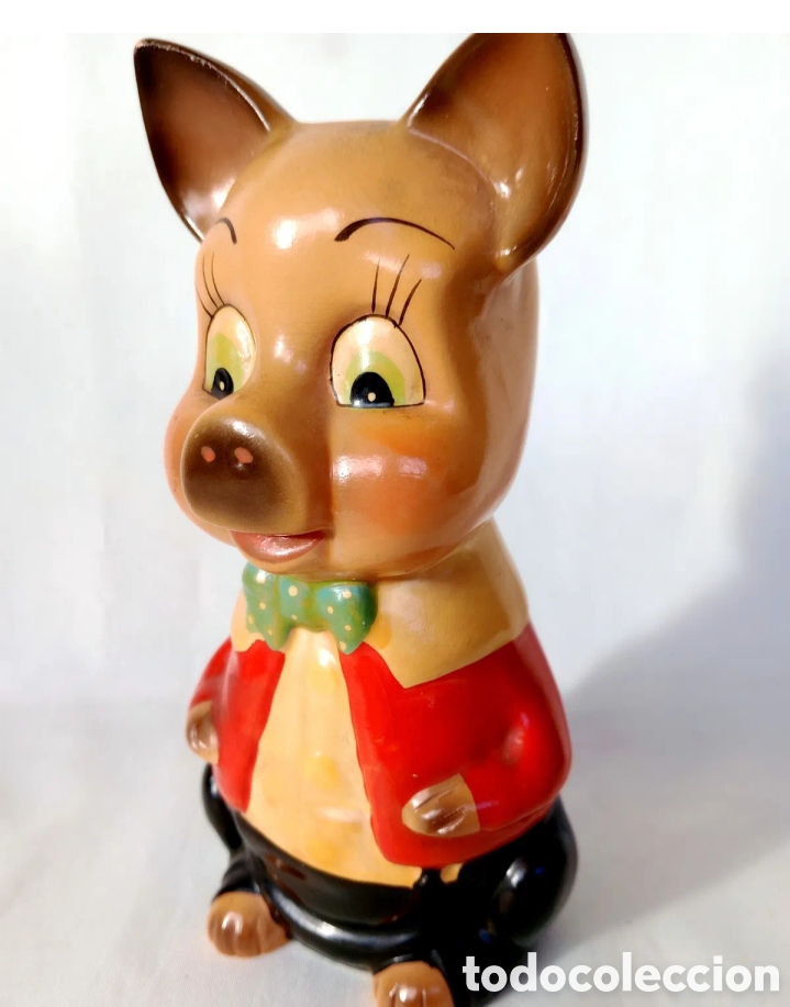 Brinquedos antigos e Jogos de cole&ccedil;&atilde;o: Antigua hucha cerdito de cer&aacute;mica esmaltada a&ntilde;os 50