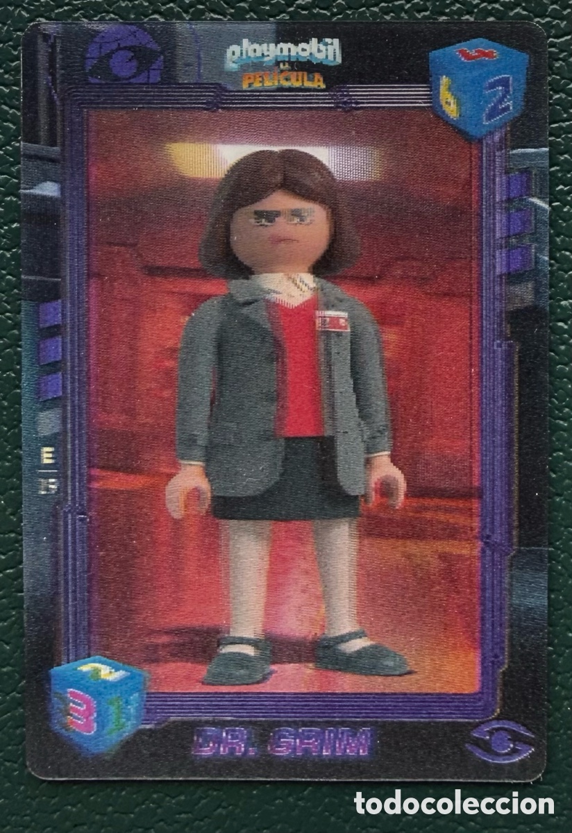 Juguetes antiguos y Juegos de colecci&oacute;n: CARTA LENTICULAR E19 DR GRIM PLAYMOBIL LA PELICULA CARREFOUR 2019