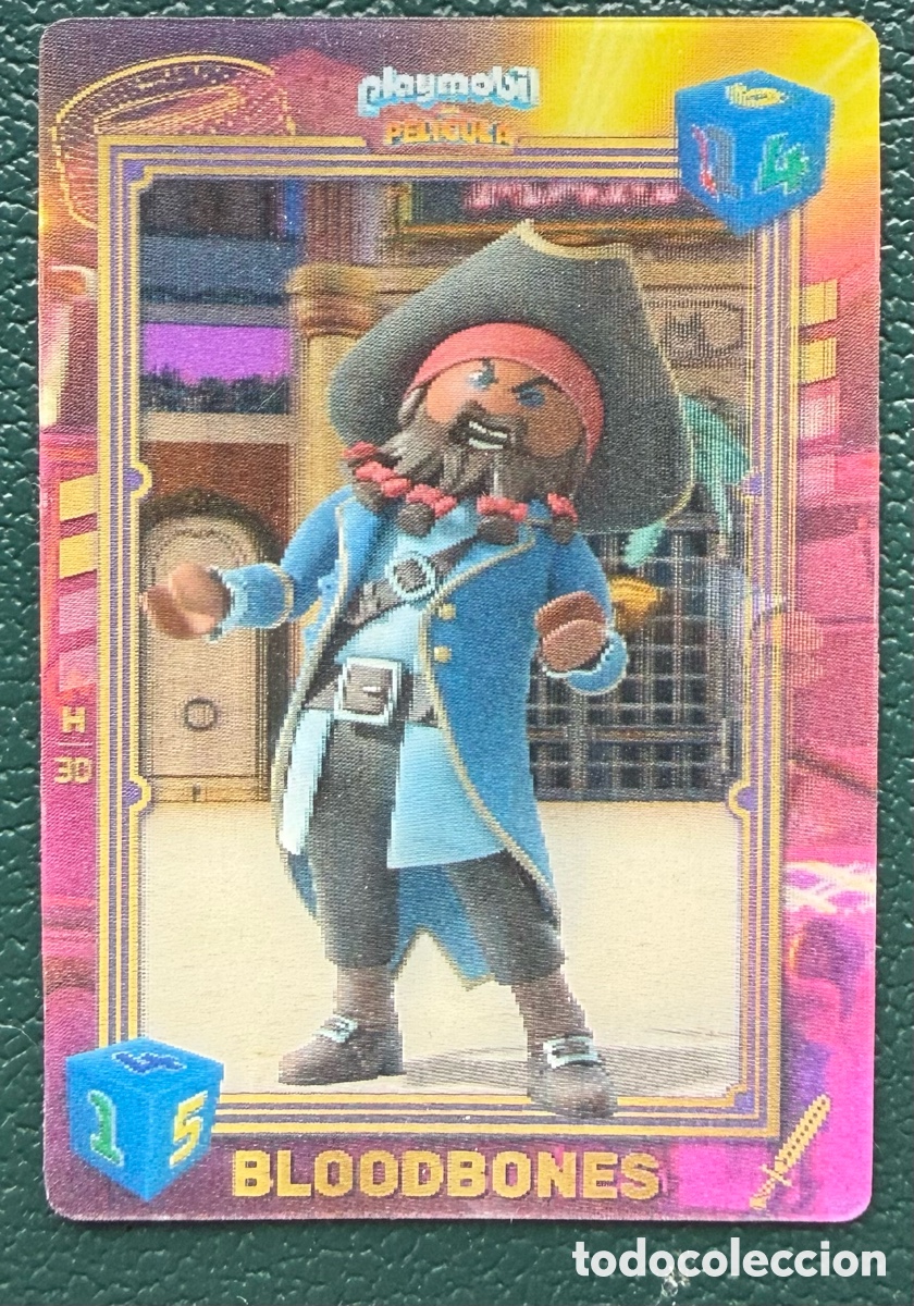 Juguetes antiguos y Juegos de colecci&oacute;n: CARTA LENTICULAR H30 BLOODBONES PLAYMOBIL LA PELICULA CARREFOUR 2019