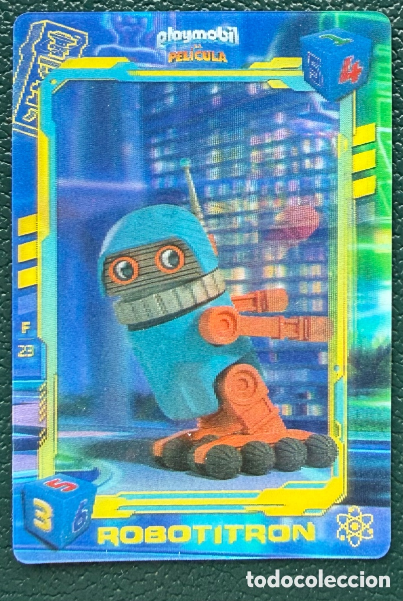 Altes Spielzeug und Spiele: CARTA LENTICULAR F23 ROBOTITRON PLAYMOBIL LA PELICULA CARREFOUR 2019