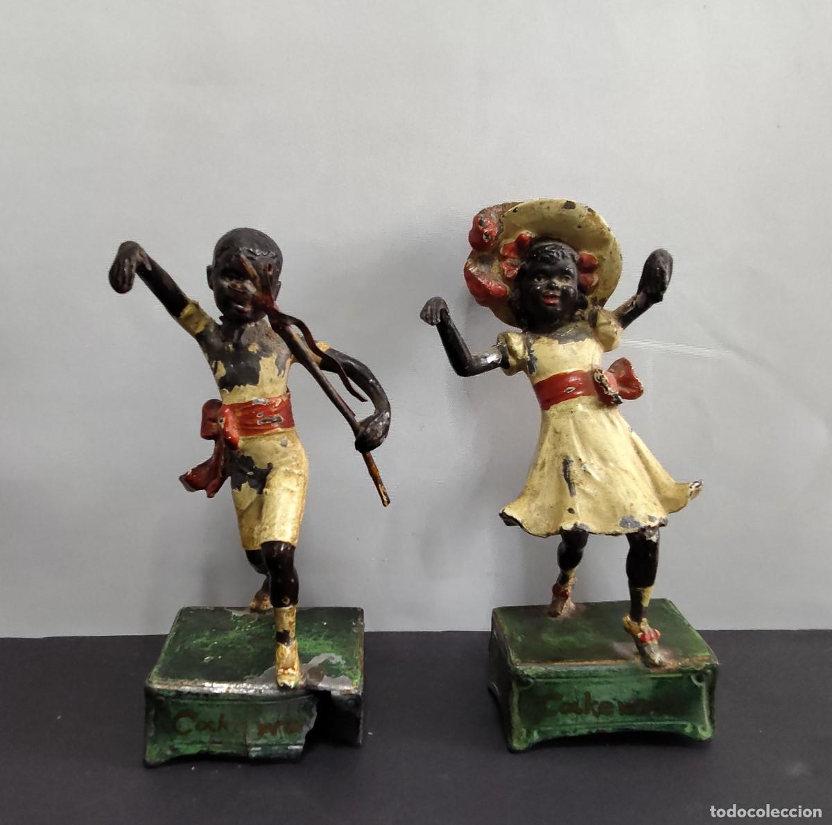 Juguetes antiguos y Juegos de colecci&oacute;n: Figuras de &ldquo;Cake Walk&rdquo; en esta&ntilde;o, circa 1895 y 1900