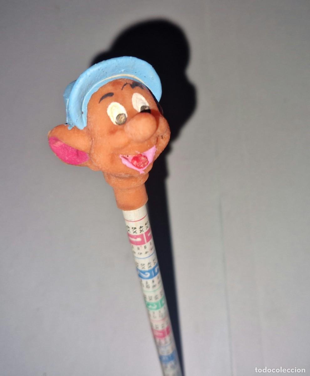 Juguetes antiguos y Juegos de colecci&oacute;n: LAPICERO MULTIPLICAR CON CABEZAL DE MU&Ntilde;ECO FIGURA DISNEY