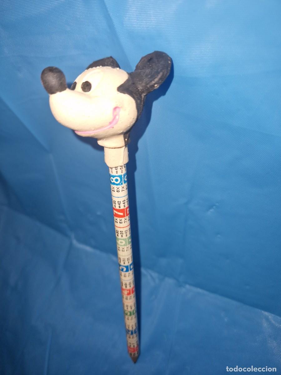 Giocattoli antichi e Giochi di collezione: MICKEY FIGURA DISNEY antiguo CABEZAL DE GOMA CON LAPICERO DE MULTIPLICAR