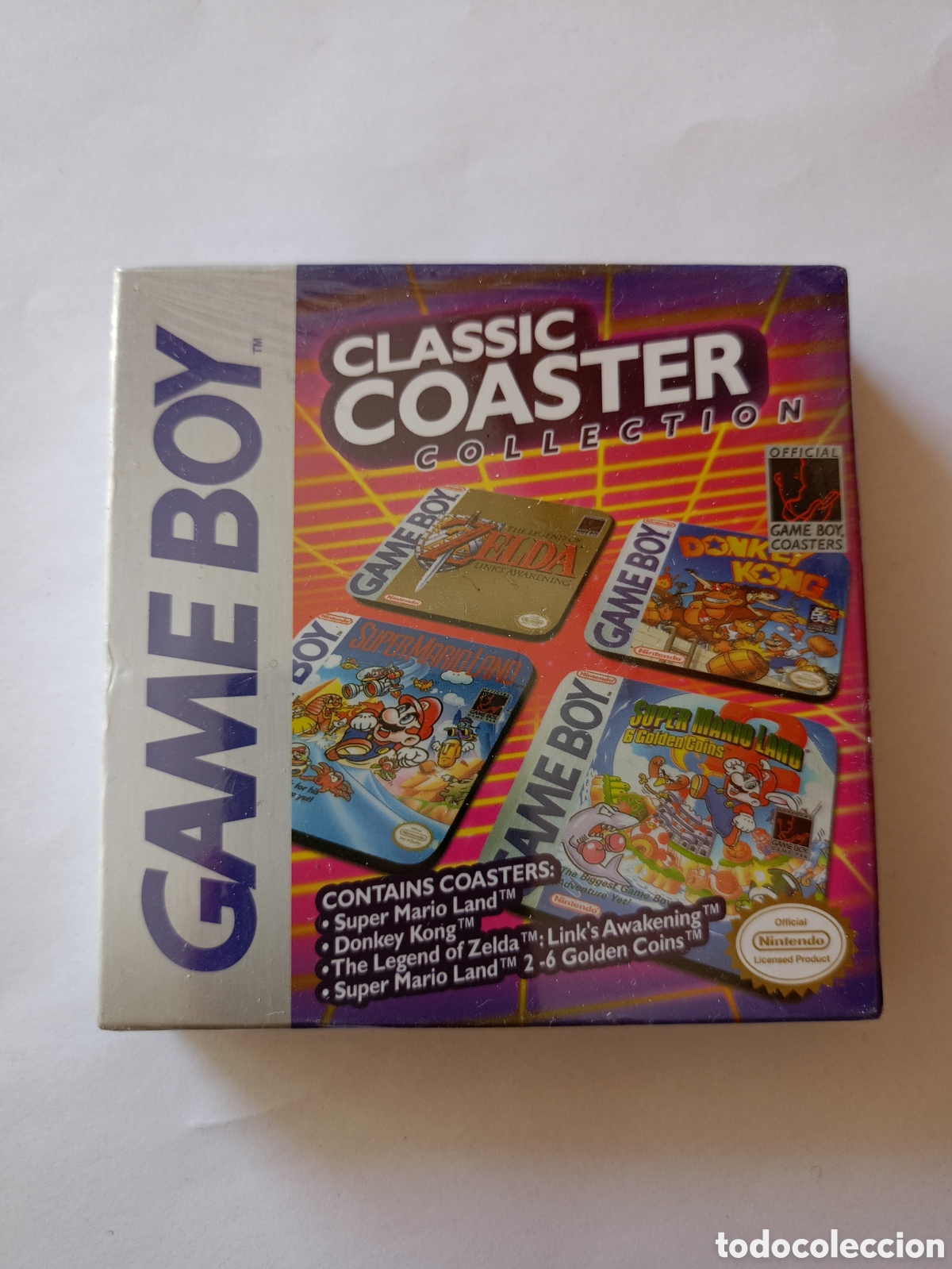 Juguetes antiguos y Juegos de colecci&oacute;n: Paquete 4 posavasos classic coaster collection game boy sin abrir super mario donkey Zelda