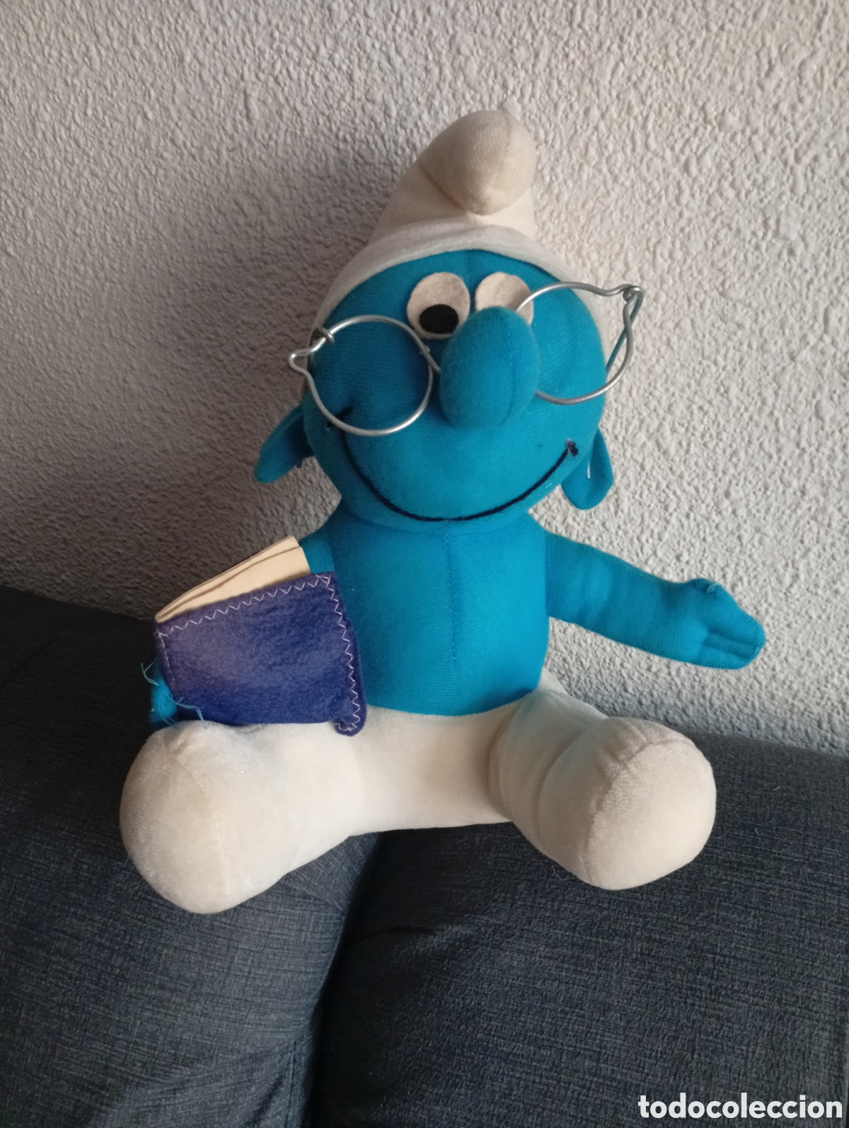 Juguetes antiguos y Juegos de colecci&oacute;n: MU&Ntilde;ECO PELUCHE PITUFO FILOSOFO SMURF VINTAGE A&Ntilde;OS 70 / 80 PEYO CREACIONES CARMINA