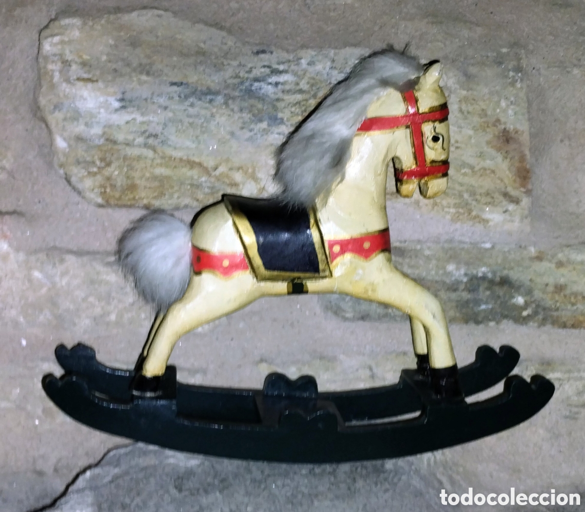 Juguetes antiguos y Juegos de colecci&oacute;n: JUGUETE vintage CABALLO BALANC&Iacute;N de MADERA PINTADO A MANO a&ntilde;os 70 en BUEN ESTADO muy bien conservado