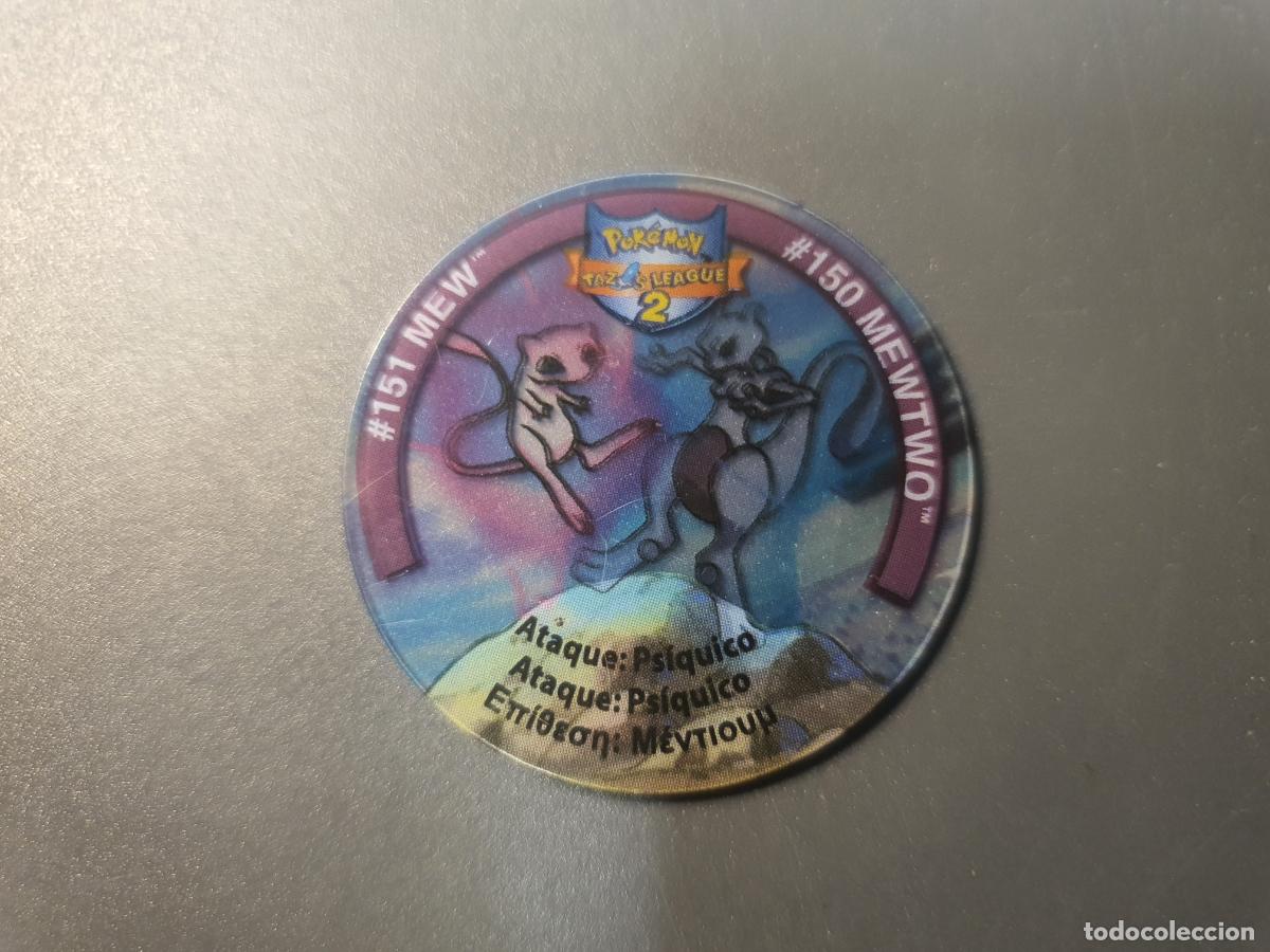Juguetes antiguos y Juegos de colecci&oacute;n: TAZO POKEMON -- A&Ntilde;O 2002 -- POKEMON TAZOS LEAGUE 2 -- MATUTANO - ESPA&Ntilde;A -- N&ordm; 151 150 mew mewtwo